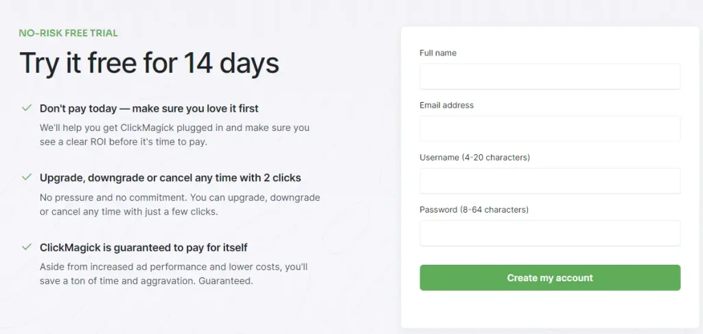ClickMagick Trial Signup