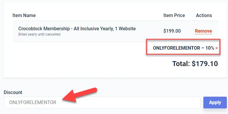 CrocoBlock Coupon Applied