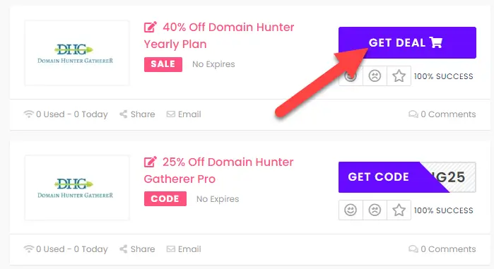 Domain Hunter Gatherer Coupon Codes