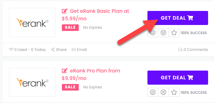 eRank Coupons