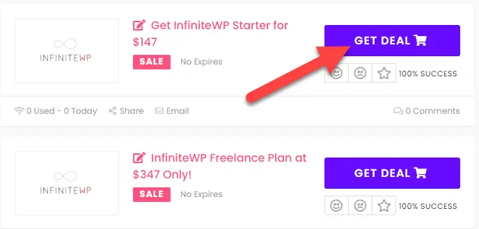 InfiniteWP Coupon Codes