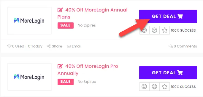MoreLogin Coupons