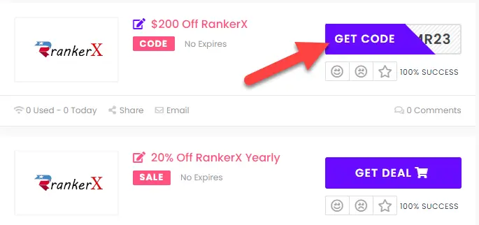 RankerX Coupon Codes