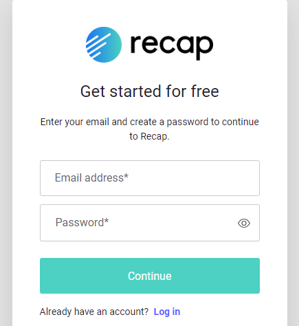 Recap.io Signup
