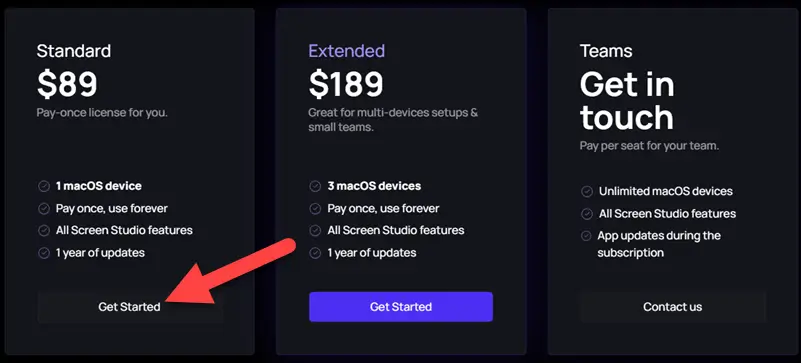 Screen Studio Pricing