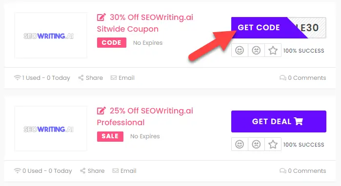 SEOWriting.ai Coupon Codes
