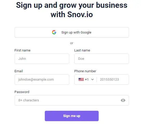 Snov.io Signup