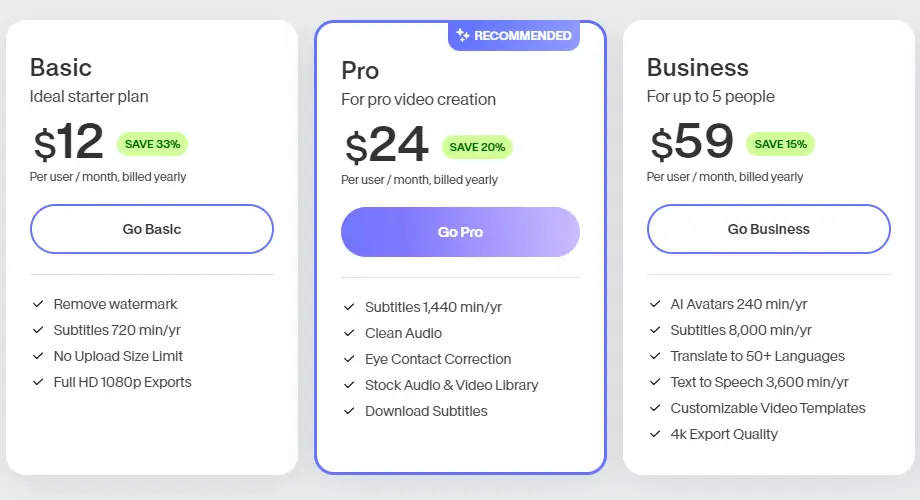 Veed.io Pricing