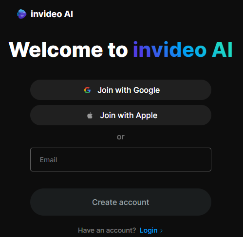 InVideo AI Sign Up